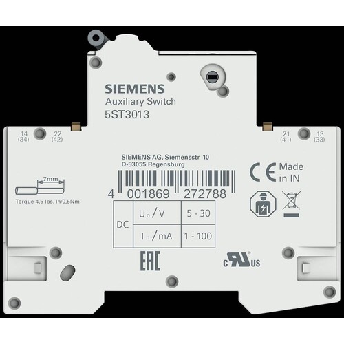 5ST3013 SIEMENS Hilfsstromschalter 1S 1Ö Produktbild Additional View 6 L