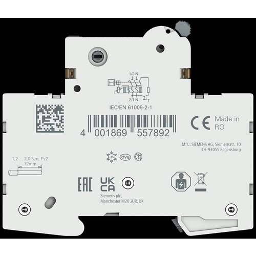 5SV1316-7KK16 Siemens FI/LS Kompakt 1P+N 6kA Typ A 30mA C16 1TE Produktbild Additional View 8 L