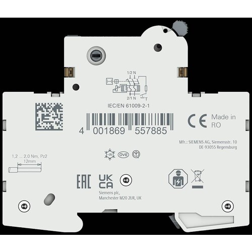 5SV1316-7KK13 Siemens FI/LS Kompakt 1P+N 6kA Typ A 30mA C13 1TE Produktbild Additional View 8 L