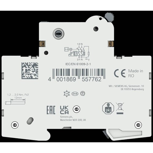 5SV1316-6KK13 Siemens FI/LS kompakt 1P+N 6kA Typ A 30mA B13. Produktbild Additional View 7 L