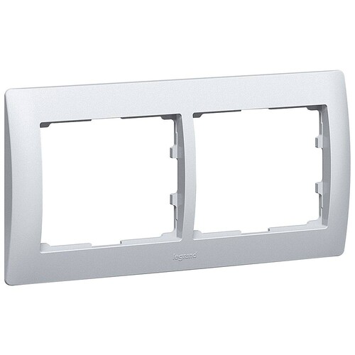 771302 LEGRAND RAHMEN 2-FACH WAAGRECHT GALEA SOFT ALUMINIUM Produktbild Additional View 2 L