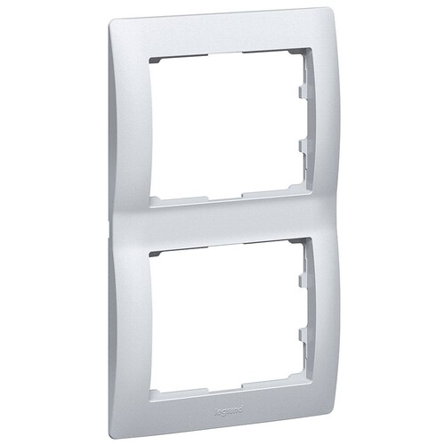 771306 LEGRAND RAHMEN 2-FACH SENKRECHT GALEA SOFT ALUMINIUM Produktbild Additional View 2 L