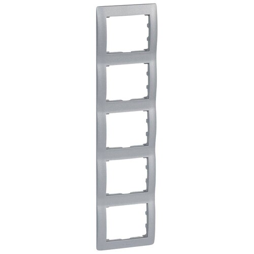 771309 LEGRAND RAHMEN 5-FACH SENKRECHT GALEA SOFT ALUMINIUM Produktbild Additional View 2 L