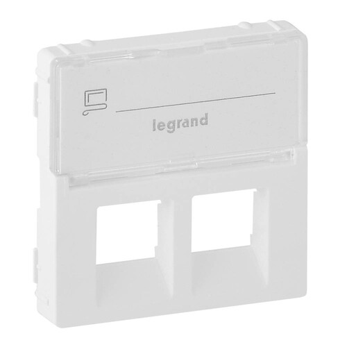 755480 Legrand Valena Life RJ11/RJ45 Zentral Schriftfeld, 2-fach, ultraweiß Produktbild Additional View 2 L