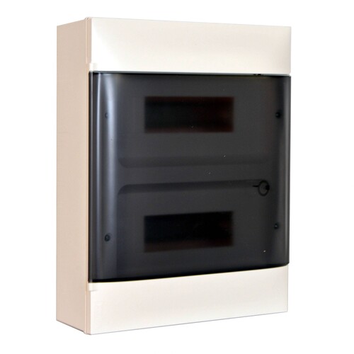 135212 Legrand Praktibox S AP-Verteiler 2-reihig m Rauchglas Kunststofftür 24PLE Produktbild Additional View 1 L