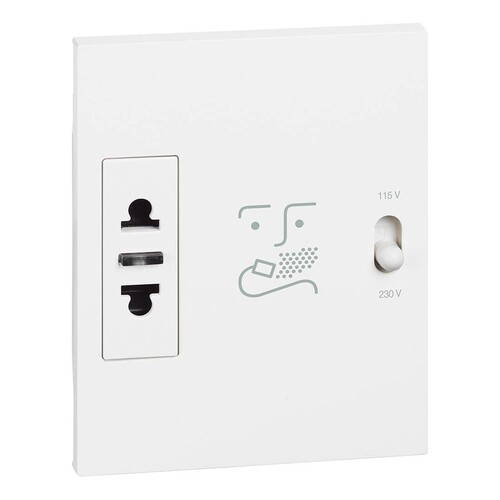 KW4177 Bticino LivingNow 3 modulige Rasiersteckdose in der Farbausführung W Produktbild Additional View 2 L