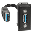 K4285P Bticino LivingNow 1 moduliger Einsatz USB A mit Anschlusskabel und St Produktbild Additional View 1 S