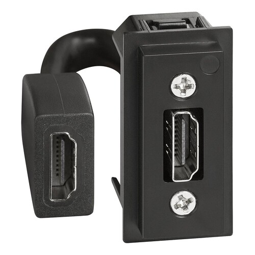 K4284P Bticino LivingNow 1 moduliger Einsatz HDMI mit Anschlusskabel und Ste Produktbild Additional View 1 L