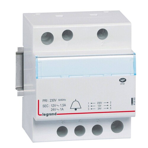 413093 Legrand Klingeltransformator, Prim.230V AC, Sek.24/12V AC, Strom 1/1, Produktbild Additional View 2 L