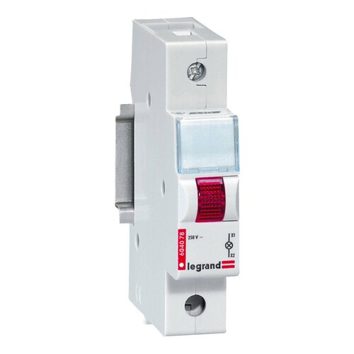 604078 Legrand Meldeleuchte TX3, LED, 1 fach (Rot ), 230 VAC, 1TE Produktbild Additional View 2 L