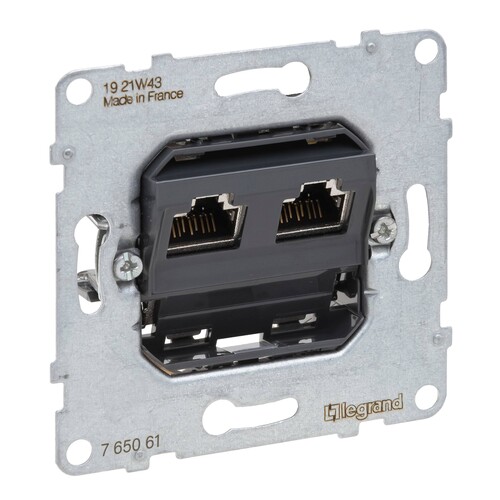 765061 Legrand SEANO Einsatz Datendose 2 x RJ45, Kat. 6A, UTP, ungeschirmt Produktbild Additional View 1 L
