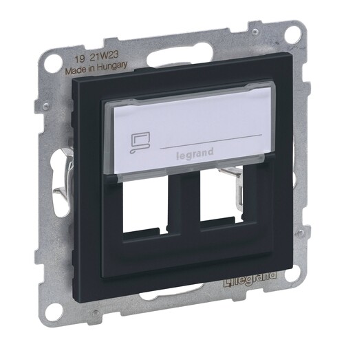 765902 Legrand SEANO 2-fach Adapter für Key-Stone Datendosen, Farbe: Anthrazit  Produktbild Additional View 1 L