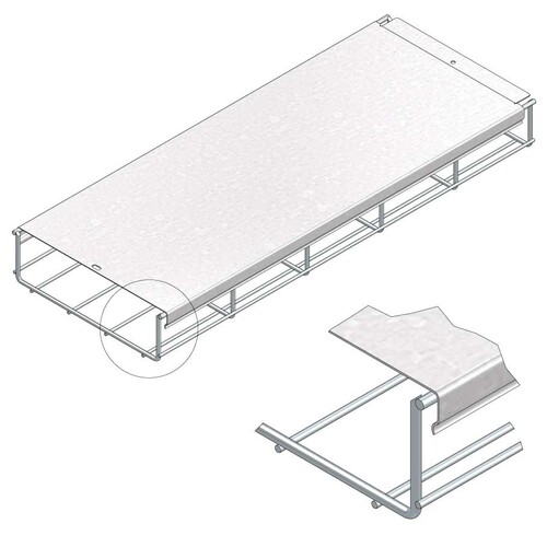 10092 Trayco CT-C-100-2PG Kabelrinne Deckel klipsbar 100mm Produktbild Additional View 4 L