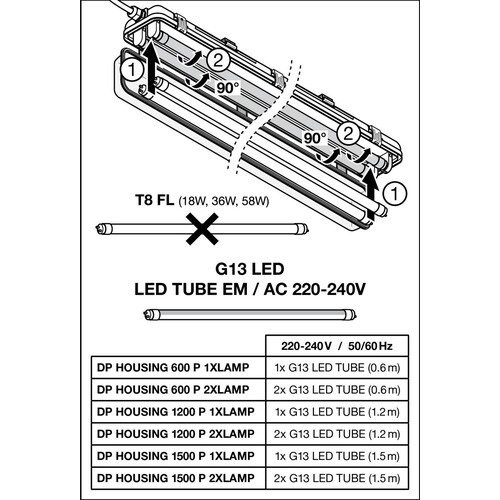 4099854118050 Ledvance DAMP PROOF 600 P 1XLAMP IP65 Produktbild Additional View 8 L