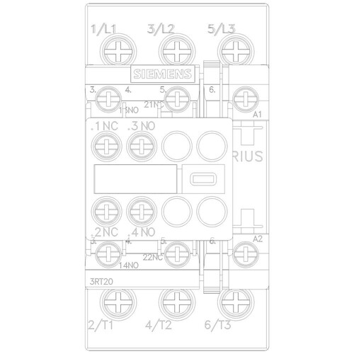 3RT2025-1AB04 SIEMENS Schütz AC-3 7,5KW 400V 2S+2Ö AC24V 50HZ 3pol. BGR. S0 Produktbild Additional View 4 L