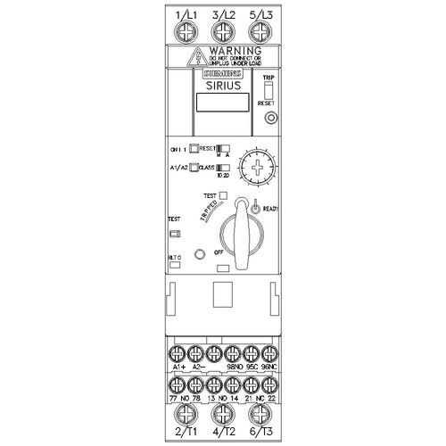 3RA6120-1DB32 SIEMENS Direktstarter 690V SIRIUS 3-12A 24V IP20 BxHxT 45x170x165mm Produktbild Additional View 4 L