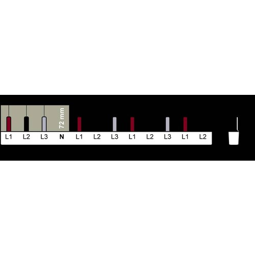 5ST3624 Siemens STIFTSAMMELSCHIENE 10QMM 3 PHASIG/N+8XPHASE F.1F,4POL+8LS 1POL Produktbild Additional View 2 L