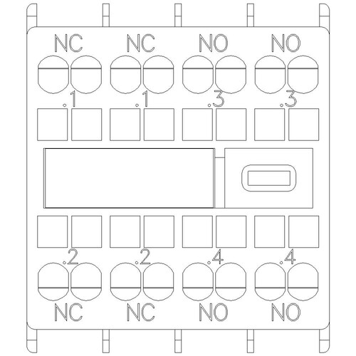 3RH2911-2HA22 Siemens Hilfsschalter BL. Front 2S+2OE Stromb. 1OE 1OE 1S 1S Produktbild Additional View 4 L