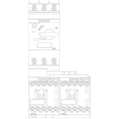 3RA2210-0CA15-2AP0 Siemens Verbraucherabzweig, Wendestarter, S00,  Produktbild Additional View 5 L