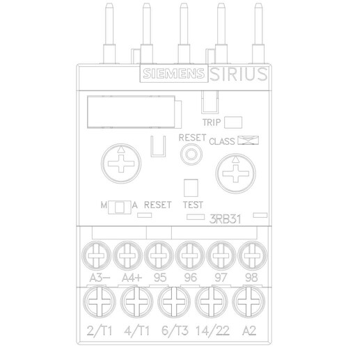 3RB3113-4PB0 Siemens Überlastrelais 1-4A Motorschutz S00, Class 5-30, Schützanbau Produktbild Additional View 5 L
