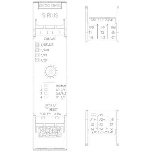 3SK1121-2CB42 Siemens SIRIUS Sicherheitsschaltgerät Grundgerät advan Produktbild Additional View 6 L