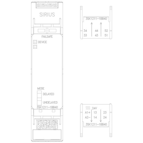 3SK1211-1BB40 Siemens SIRIUS 24V DC Sicherheitsrelais 4S Relais-Meldekreis1Ö Produktbild Additional View 5 L