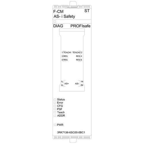 3RK7136-6SC00-0BC1 Siemens SIMATIC ET 200SP Safety Kommunikationsmodul F CM A Produktbild Additional View 4 L