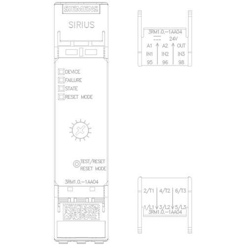 3RM1207-1AA04 Siemens Wendestarter, 1,6 7 A, DC 24 V, Schraubanschluss Produktbild Additional View 5 L