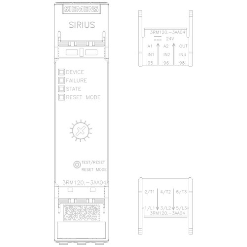 3RM1202-3AA04 Siemens Wendestarter, 0,4 2 A, DC 24 V, Schraub-/Federzuganschluss Produktbild Additional View 5 L