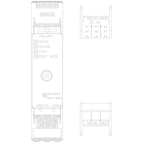 3RM13073AA04 Siemens Wendestarter Failsafe, 1,6- 7 A, DC 24 V, Schraub- / Produktbild Additional View 5 L