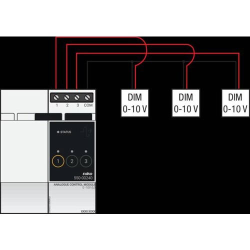 550-00240 Niko Analoges Steuerungsmodul 0 10 V für Niko Home Control Produktbild Additional View 2 L