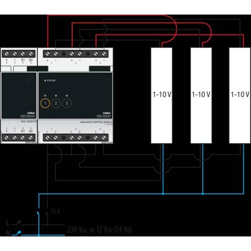 550-00241 Niko Analoges Steuerungsmodul 1 10 V für Niko Home Control Produktbild Additional View 2 L