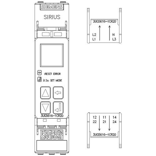 3UG5616-1CR20 Siemens Netzüberwachungsrelais, digital, Phasen Produktbild Additional View 2 L