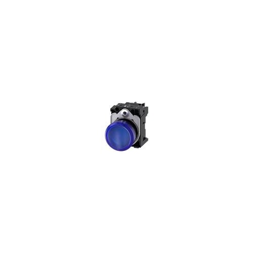3SU11026AA501AA0 Siemens Leuchtmelder, 22mm, rund, Kunststoff, blau, Linse, gl Produktbild Additional View 1 L