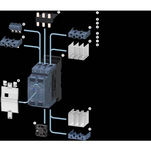 3RW4024-1TB04 SIEMENS Sirius Sanftstart S0 12,5A, 5,5kW/400V AC 200-480V Produktbild Additional View 5 L