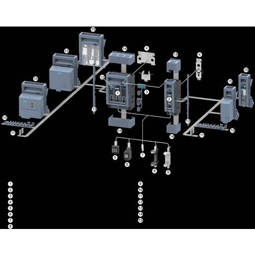 3NP1123-1CA20 SIEMENS Sicherungslast trennschalter 3 polig NH000 160A Produktbild Additional View 6 L