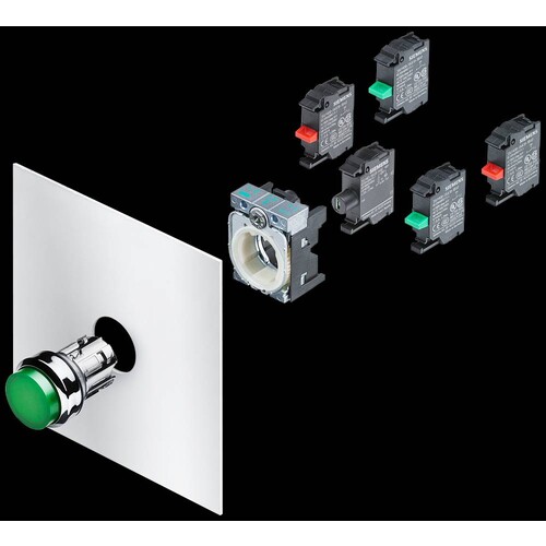 3SU1102-0AB20-3FA0 Siemens Drucktaster, beleuchtet, 22mm, rund, Kunststoff, rot Produktbild Additional View 6 L