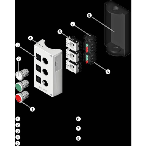 3SU1802-0AA00-0AB2 Siemens Gehäuse für Befehlsgeräte, 22mm, rund, Kunststoff,  Produktbild Additional View 4 L