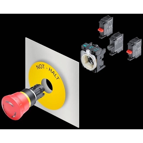 3SU1150-1HB20-3PH0 Siemens Not Halt Pilzdrucktaster, 22mm, rund, rot, Besch Produktbild Additional View 5 L