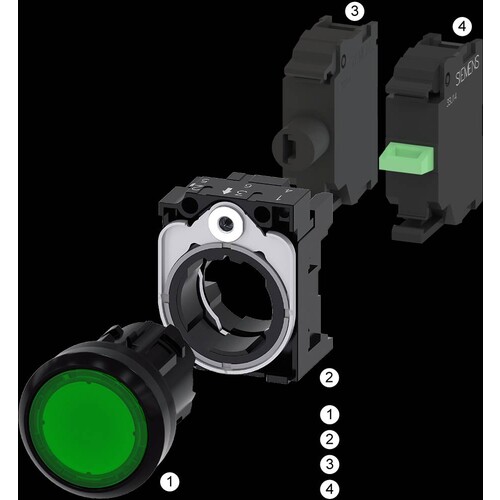 3SU1051-6AA60-0AA0 Siemens LEUCHTMELDER, WEISS Produktbild Additional View 4 L