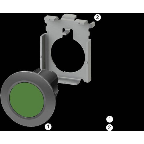 3SU1061-0JD40-0AA0 Siemens Drucktaster, beleuchtet, als Leuchtmelder, 30mm, run Produktbild Additional View 4 L