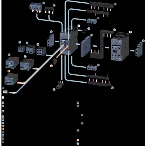 3RT2038-3KB40 Siemens Koppelschütz,AC- 3e,80A/37kW/400V,3-polig,DC24V,1S+1Ö,Sc Produktbild Additional View 5 L