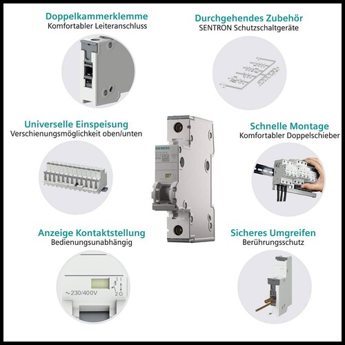 5SY5216-7 SIEMENS LEITUNGSSCHUTZSCHALTER ALLSTROM 16/2/C DC 440V AC 400V 10KA Produktbild Additional View 4 L