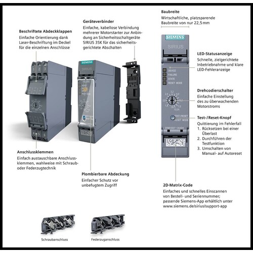 3RM1001-1AA04 Siemens Motorstarter Sirius 0,1-0,5A Produktbild Additional View 9 L