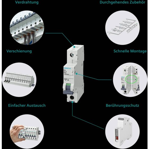 5SL4203-8 Siemens Leitungsschutzschalter 400V 10kA, 2-polig, D, 3A Produktbild Additional View 7 L