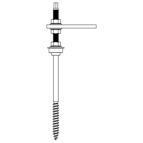 2000122 K2 Systems Stockschraube M10x250, vormontiert mit Adapterblech u Produktbild Additional View 2 L