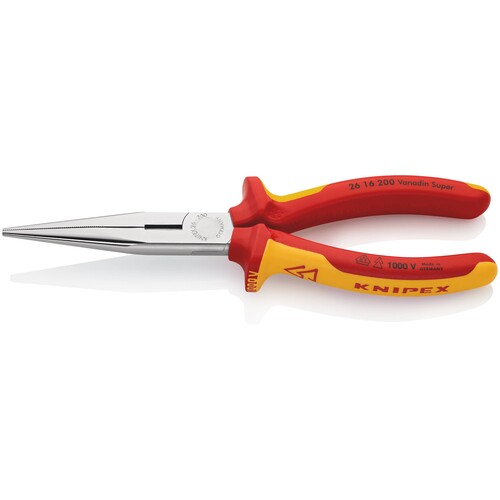 2616200 KNIPEX FLACHRUNDZANGE M.SCHNEIDE LANG 200MM VDE 1000V Produktbild Additional View 3 L