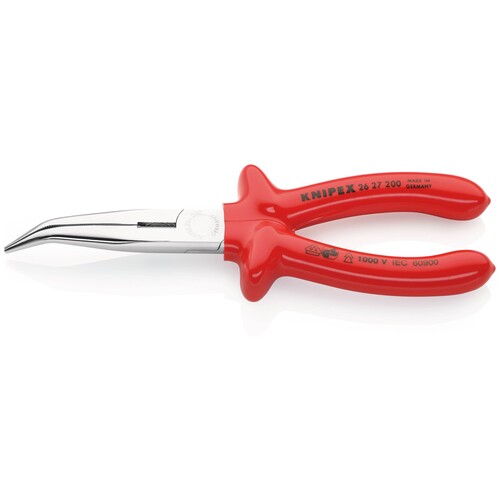 2627200 KNIPEX FLACHRUNDZANGE M.SCHNEIDE LANG GEBOGEN 200MM  VDE 1000V GETAUCHT Produktbild Additional View 2 L