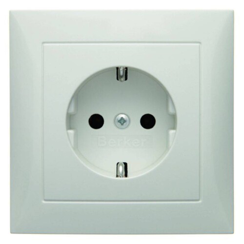 47428989 BERKER SCHUKO-STECKDOSE UP S1 POLARWEISS GLÄNZEND Produktbild Additional View 1 L