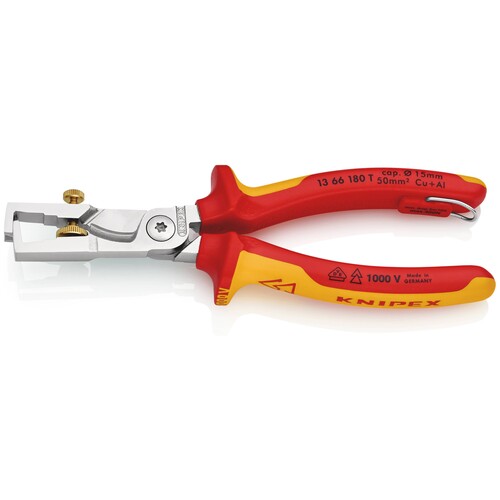 13 66 180 T Knipex Kabelschere Abisolierf./Befestigungsöse Produktbild Additional View 5 L